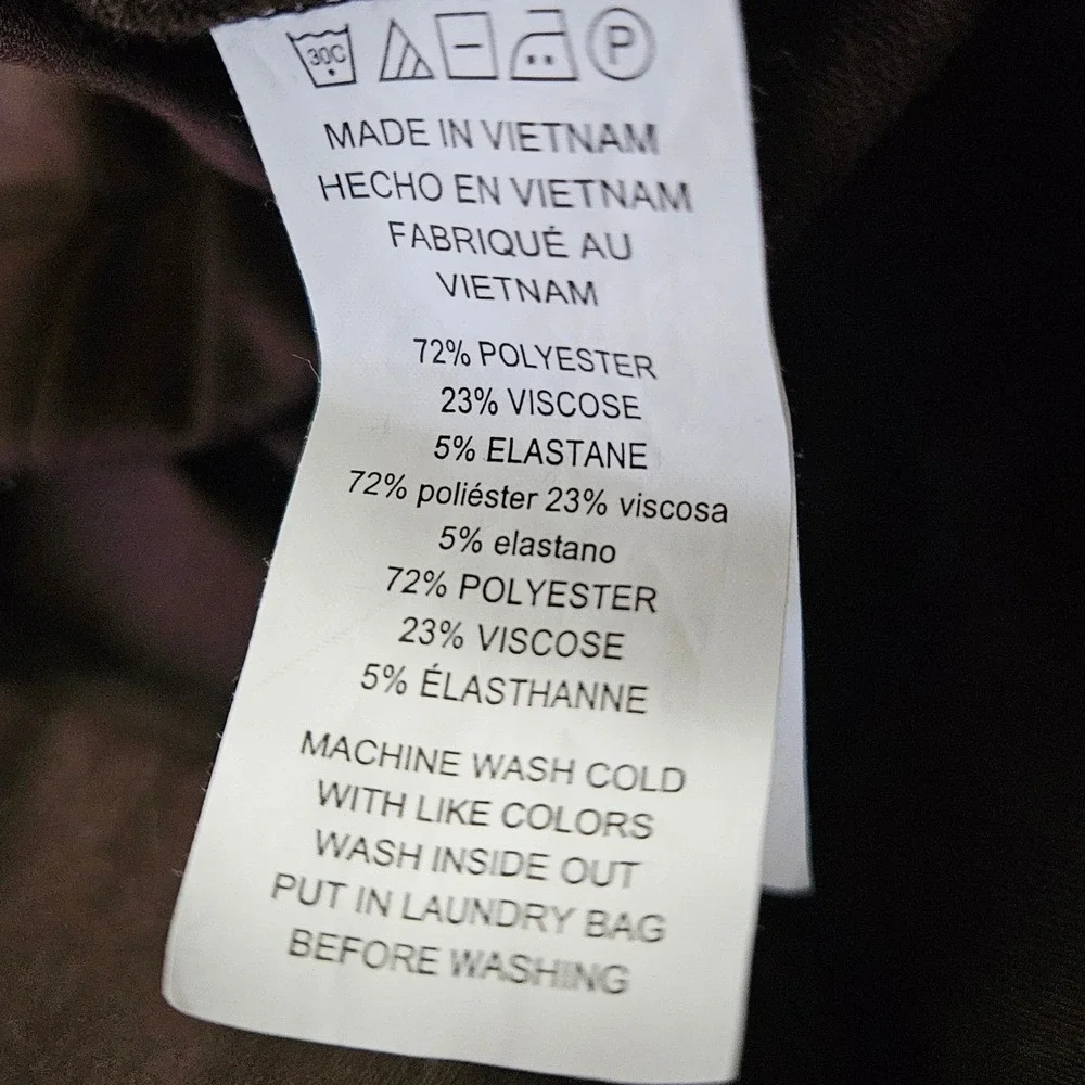 MICHAEL KORS Women Sz S‎ Brown Ponte Knit Leggings Pants Gold Logo Detail Career